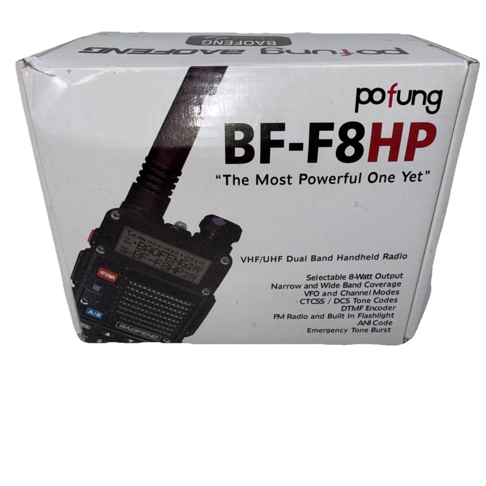 BAOFENG‎ BF-F8HP 8 Watt VHF UHF Dual Band Two Way Radio Complete Kit